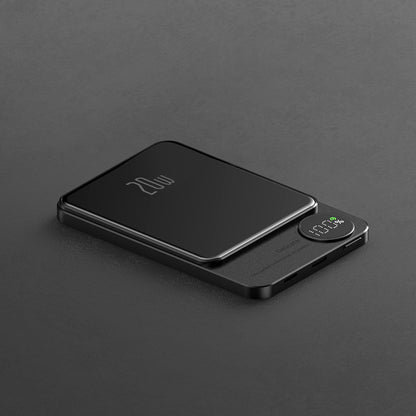 Ultra-Thin Magnetic Wireless Fast Power Bank 20W - Industrial Style Metal Portable Charger with LED Digital Display
