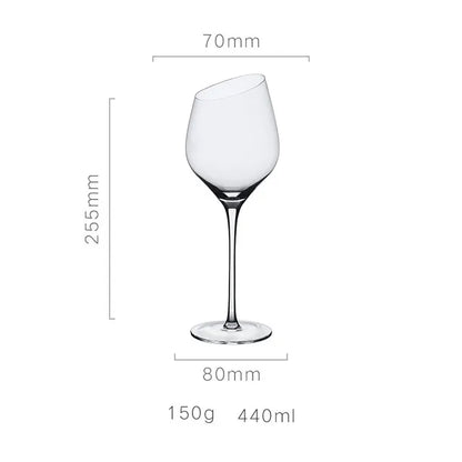 Nordic Bevel Gold Rim Crystal Wine Glass | Creative Slant Cut Champagne Goblet