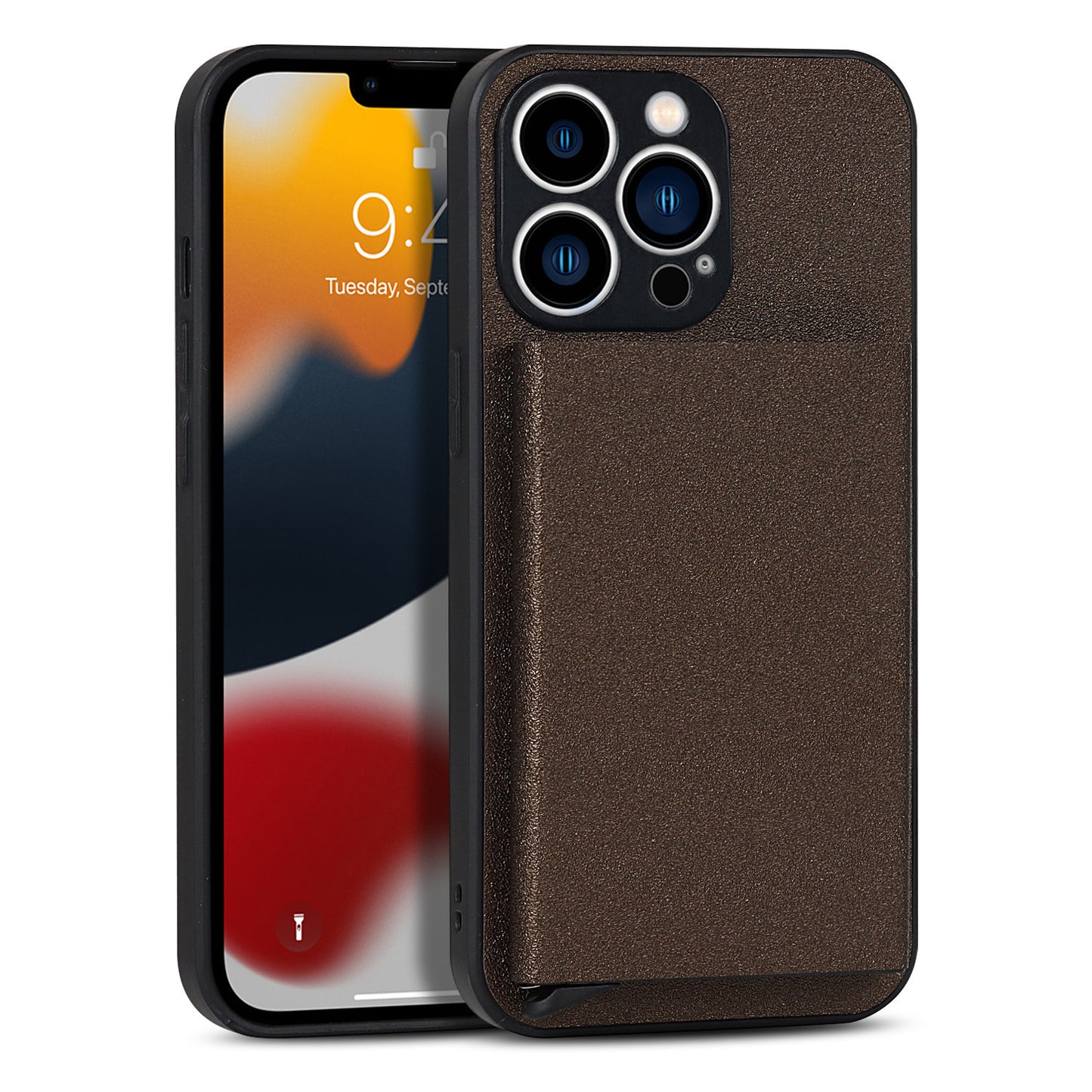 Aluminum Alloy Sliding Card Holder Wallet Case for iPhone 14 Pro Max 13 12 11 - Metal Back Cover