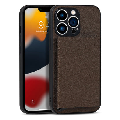 Aluminum Alloy Sliding Card Holder Wallet Case for iPhone 14 Pro Max 13 12 11 - Metal Back Cover