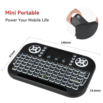 N8 Air Mini Wireless Keyboard - RGB Colorful Backlit Air Mouse & Portable Smart TV Remote Control