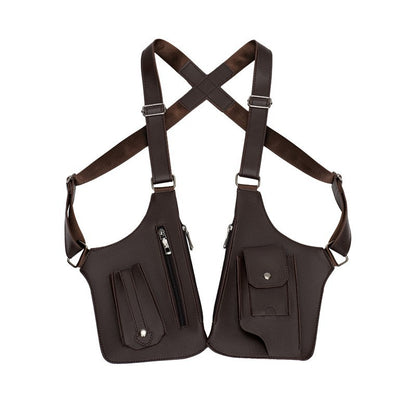 Medieval Leather Underarm Shoulder Bag - Anti-Theft Double Holster Phone Pouch