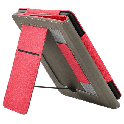 Cloth Texture Folio Case with Hand Strap & Stand for Kindle Paperwhite 5 (11th Gen 6.8") - Card Holder Cover