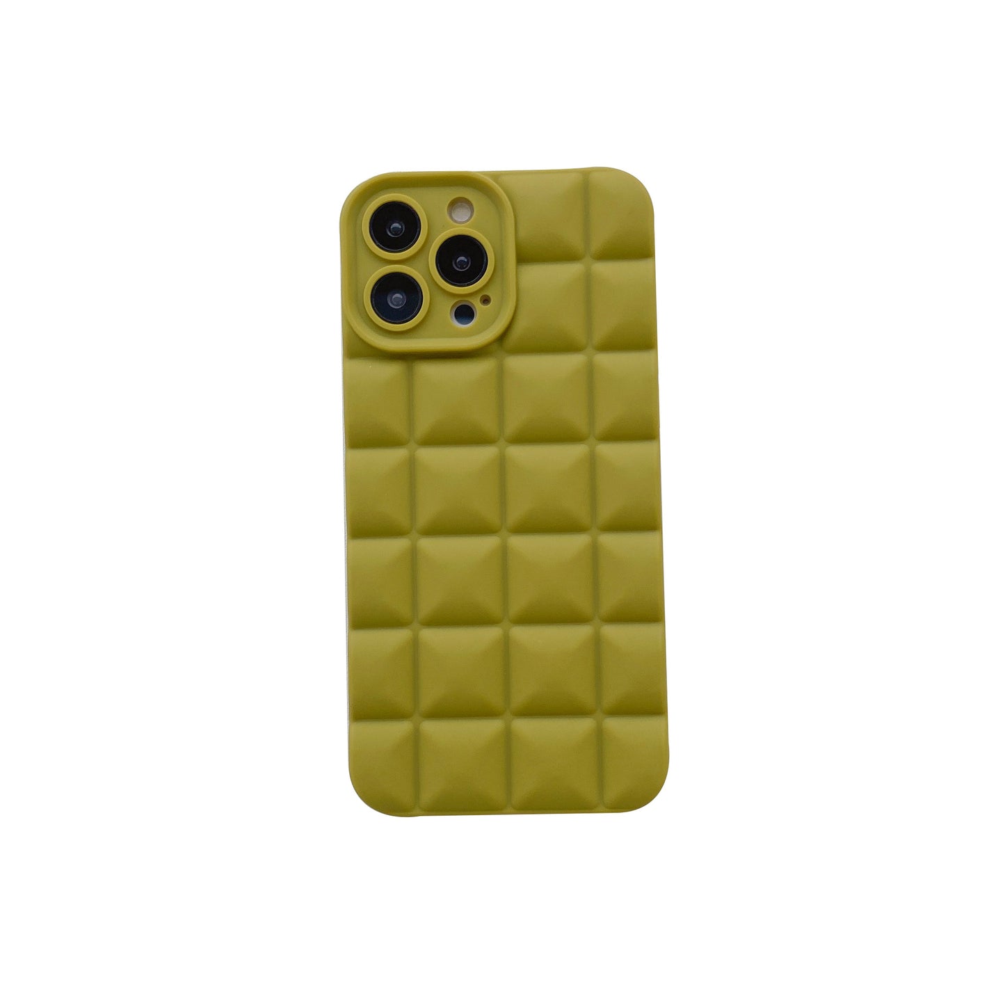 3D Stereo Lattice Puffer Phone Case for iPhone 14 Pro Max - Soft Silicone Geometric Protective Cover