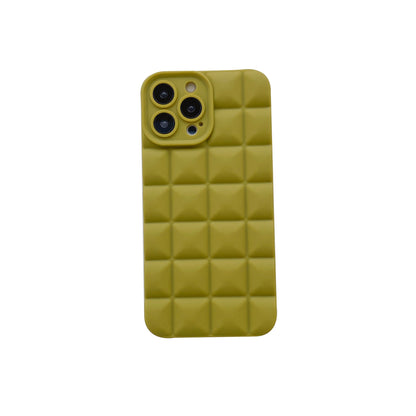 3D Stereo Lattice Puffer Phone Case for iPhone 14 Pro Max - Soft Silicone Geometric Protective Cover