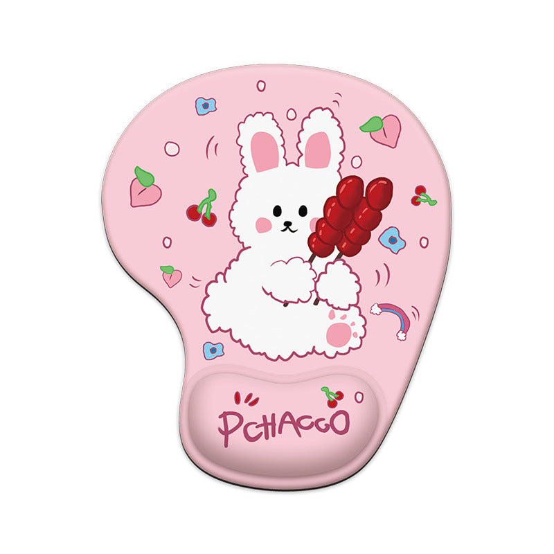 Cute Bunny Silicone Wrist Rest Mouse Pad - Soft Ergonomic Non-Slip Hand Support Pad for Gaming