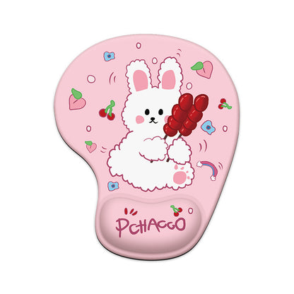 Cute Bunny Silicone Wrist Rest Mouse Pad - Soft Ergonomic Non-Slip Hand Support Pad for Gaming