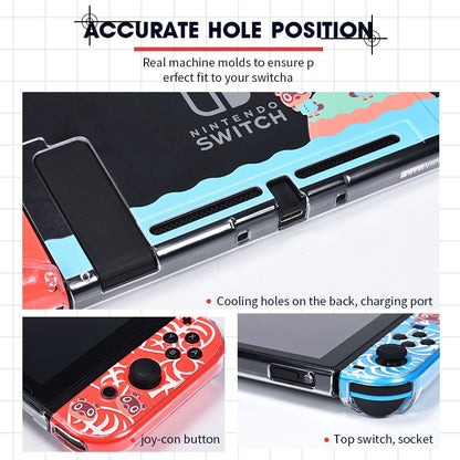 Animal Crossing Crystal Case for Nintendo Switch - Clear Protective Cover Skin with Thumb Grip Caps