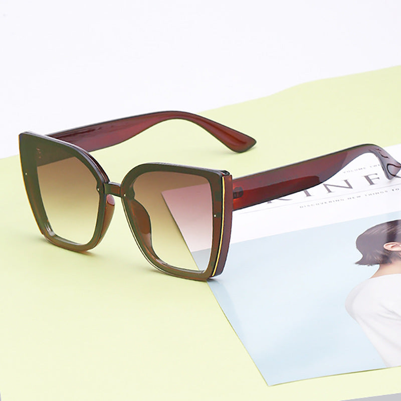 Fashion Cat-Eye Oversized Sunglasses for Women - UV Protection Trendy Sun Glasses