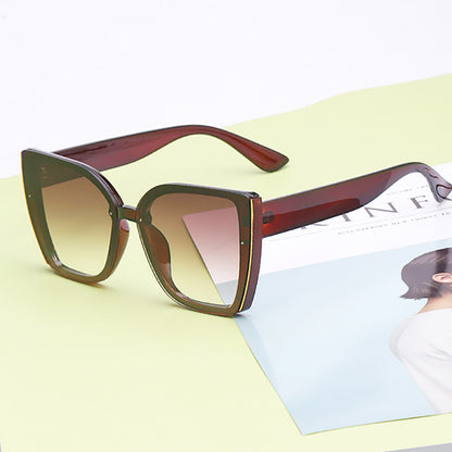 Fashion Cat-Eye Oversized Sunglasses for Women - UV Protection Trendy Sun Glasses