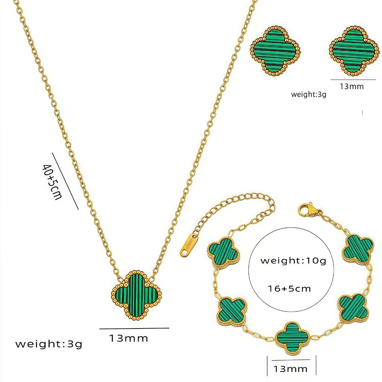 Luxury Four-Leaf Clover Chain Bracelet - Minimalist Lucky Flower Jewelry