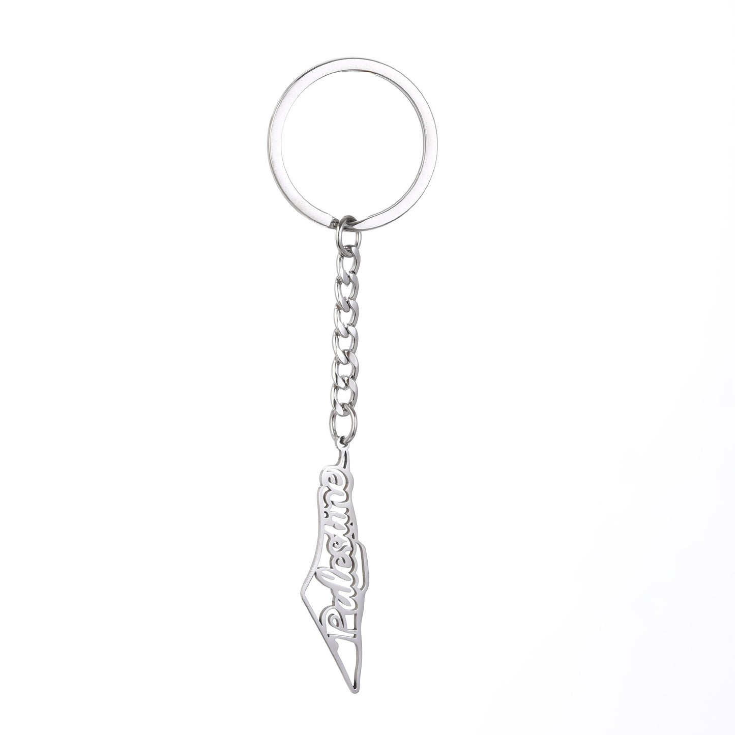 Elegant Palestine Map Pendant Keyring - Fashion Jewelry Gift