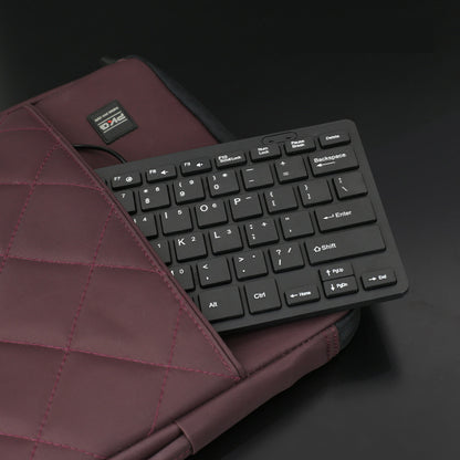 USB Wired Chocolate Mini Silent Keyboard - Compact Low-Profile Desktop & Laptop Office Keyboard