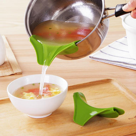 Anti-Spill Pouring Gadget for Pots, Pans, and Bowls