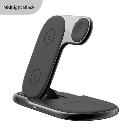 Foldable 3-in-1 Magnetic Wireless Charger Stand - Fast Charging Station for iPhone, Android, Apple Watch & Earbuds
