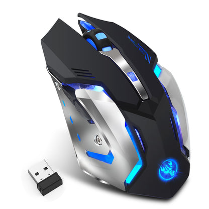 Wireless Gaming Mouse - Rechargeable 2.4G Silent Mouse with 600mAh Battery and RGB Illumination