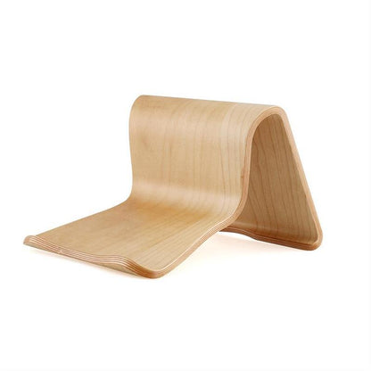 One-Piece Molded Wooden Tablet Stand - Desktop Display Holder & Charging Rack for iPad