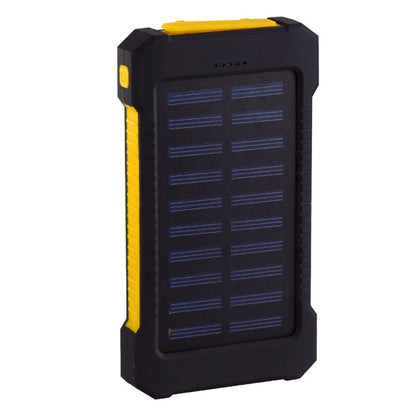 Portable Waterproof Solar Power Bank 20000mAh with LED Light - Dual USB External Battery Charger