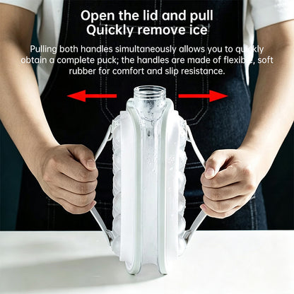 Folding Ice Cube Maker Bottle - Portable Silicone Ice Ball Mold & Drink Container