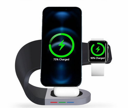 3-in-1 Magnetic Wireless Charging Station Stand for iPhone, Apple Watch & AirPods