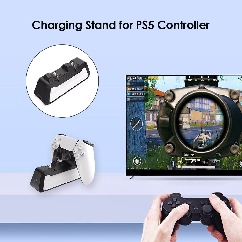 PS5 Dual Controller Charging Dock - Fast USB Type-C Charger Stand for PlayStation 5 Joysticks