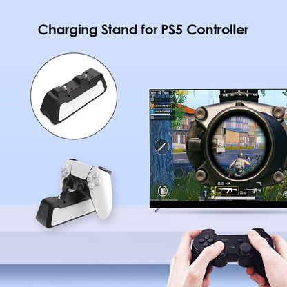 PS5 Dual Controller Charging Dock - Fast USB Type-C Charger Stand for PlayStation 5 Joysticks