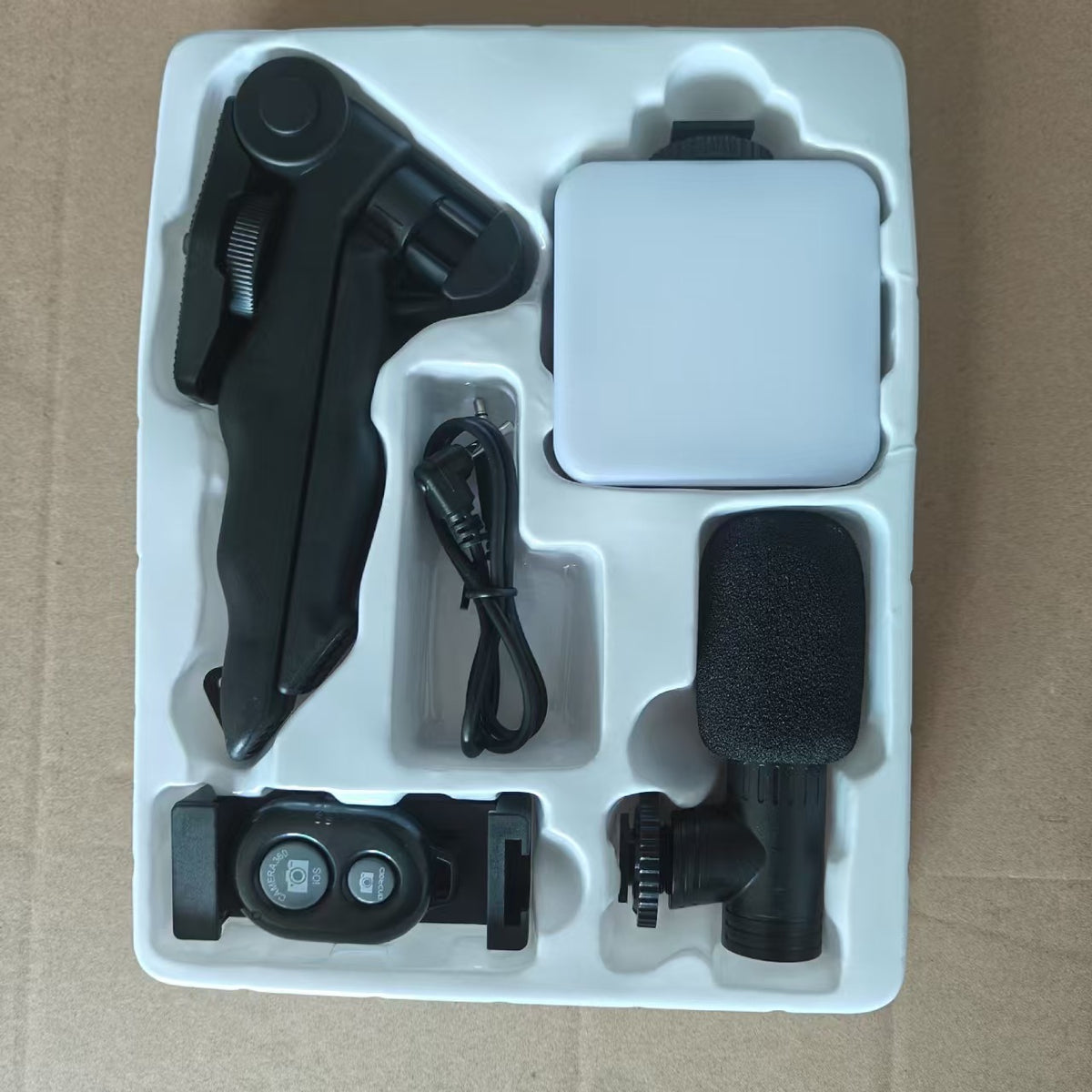 Desktop Live Streaming Kit - Smartphone Vlogging Rig with Fill Light, Microphone, and Handheld Tripod
