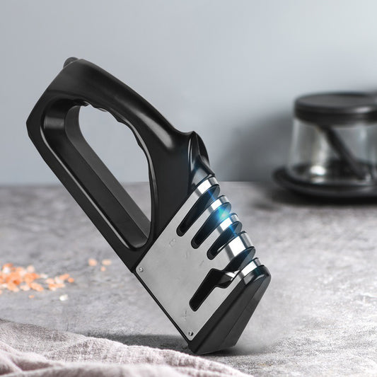 4-in-1 Manual Kitchen Knife Sharpener with Non-Slip Base