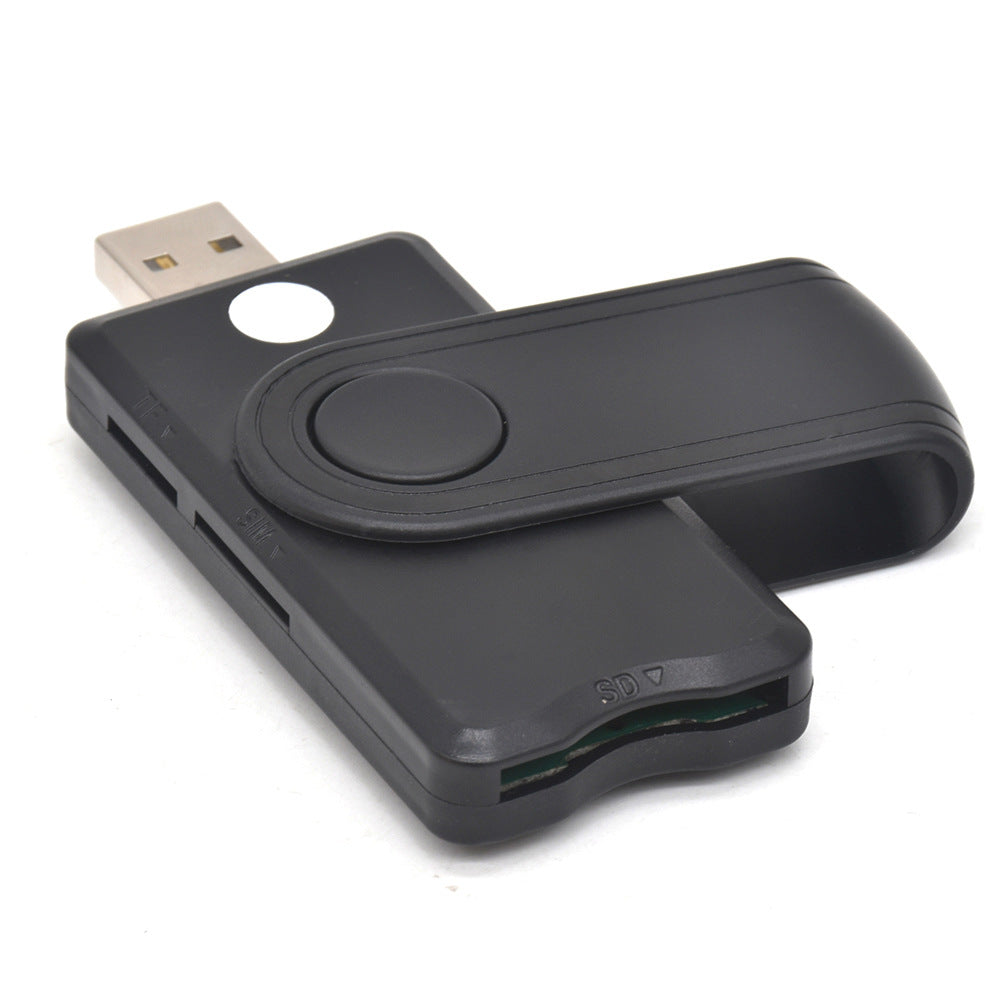 USB 2.0 Multi-in-One Smart Card Reader - All-in-One SIM, SD, Micro SD, and MMC Memory Card Reader Adapter