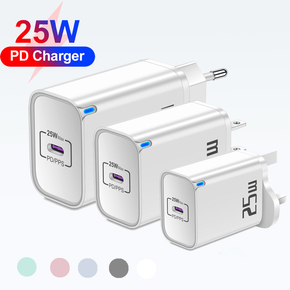 25W Fast Charging Adapter - Compact PD Travel Wall Charger Brick