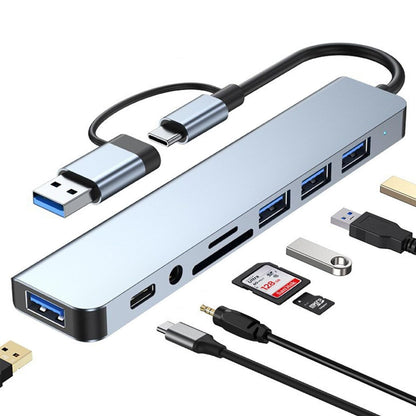 7-in-1 Dual Head USB 3.0 Hub - Multiport Expansion Docking Station & Data Splitter for Computer