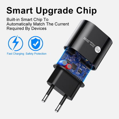 20W PD Fast Wall Charger - Type-C Travel Charging Head Adapter