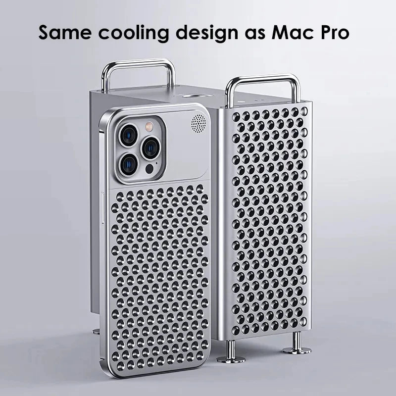 Breathable Hollow Aluminum Alloy Phone Case with Fragrance Pad - Shockproof Cooling Metal Cover for iPhone