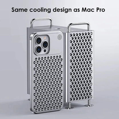 Breathable Hollow Aluminum Alloy Phone Case with Fragrance Pad - Shockproof Cooling Metal Cover for iPhone