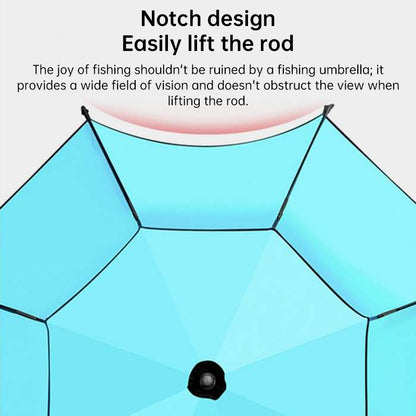 Portable Double Top Beach & Fishing Umbrella - Windproof UV Protection Outdoor Sun Shade (220cm/86.6in)