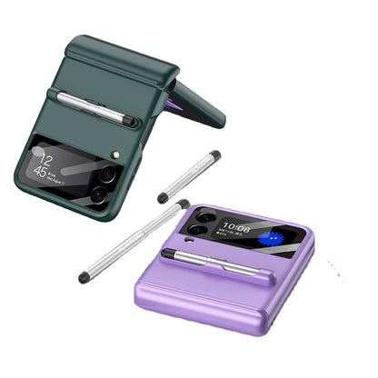 Premium Magnetic Suction Phone Case for Samsung Z Flip 3 - Full Body Folding Screen Cover with Pen Slot & Stylus