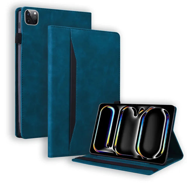 Premium PU Leather Folio Case for iPad Pro 11 / 13 Inch M4 (2024) - Business Stand Cover with Soft TPU Back