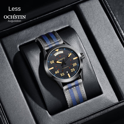 Luxury Automatic Men's Watch - Water-Resistant Mechanical Wristwatch with Nylon Strap
