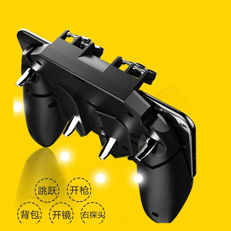 AK66 Mobile Game Controller - PUBG Shooter Fire Button Gamepad with Metal Triggers