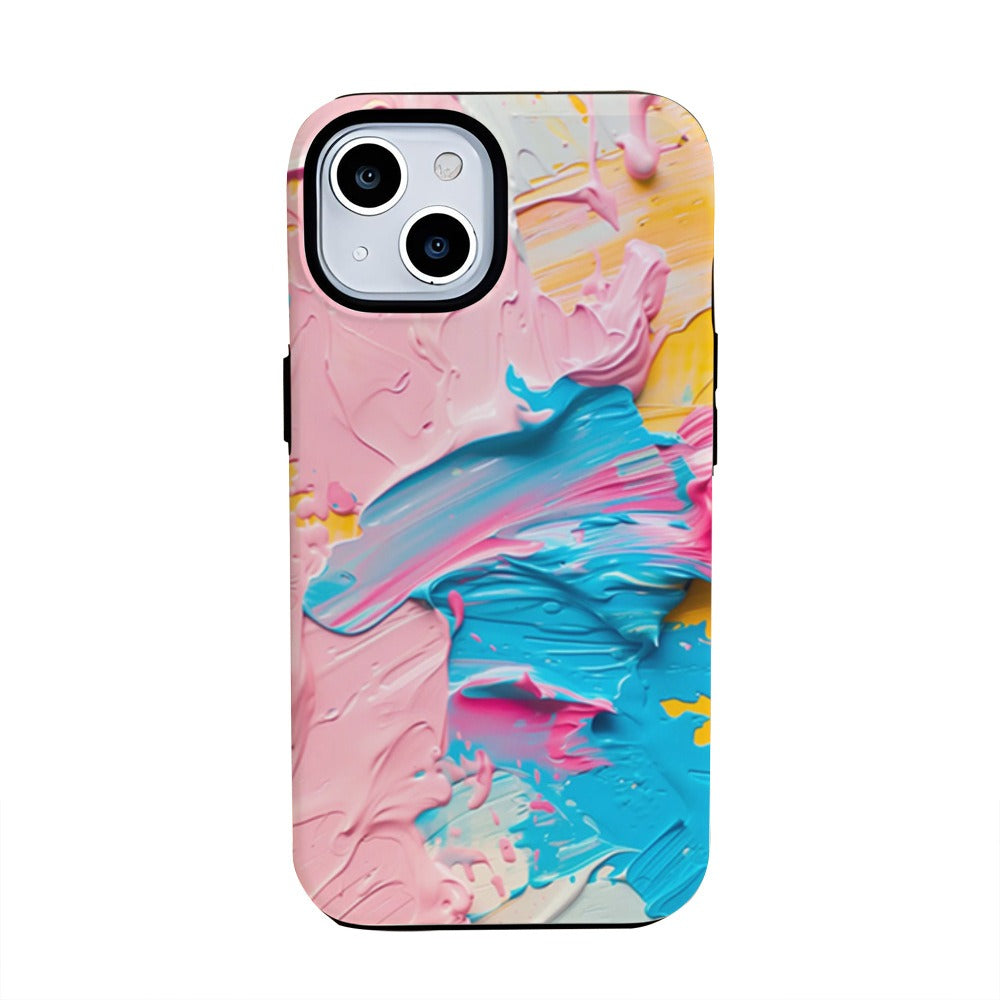 Aesthetic Ins Style Abstract Oil Painting Phone Case for iPhone 16 15 14 13 Series