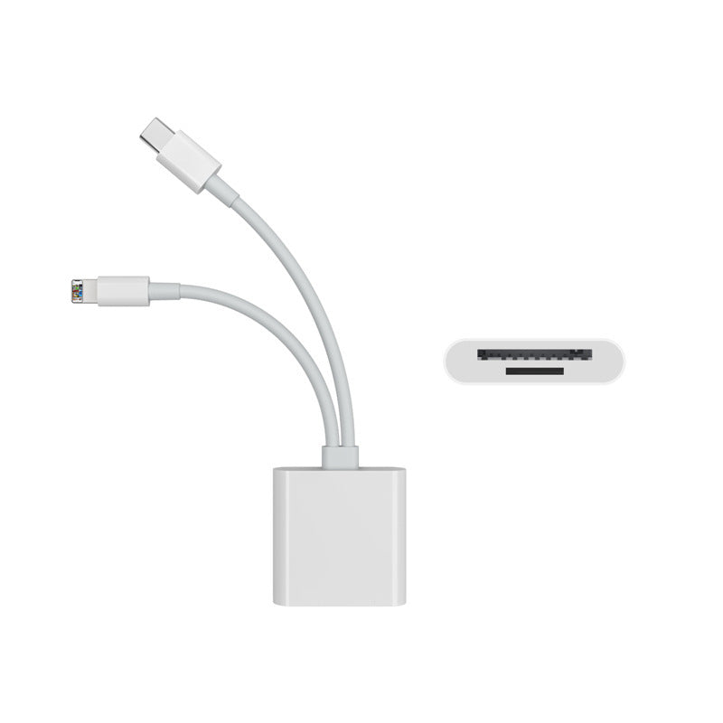 Universal Multi-Function Card Reader - Dual Connector OTG Card Reader for Apple Lightning & Type-C Phones