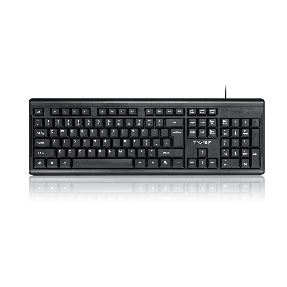 Lei Lang T15 Office Keyboard - USB Wired Computer Keyboard for Laptops and Desktops