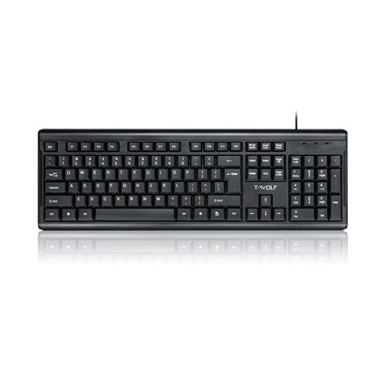 Lei Lang T15 Office Keyboard - USB Wired Computer Keyboard for Laptops and Desktops
