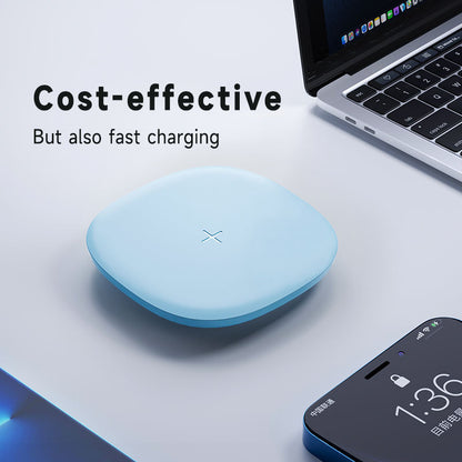 15W Fast Wireless Charger Pad - Square Desktop Qi Wireless Charging Mat for iPhone, Samsung & Huawei
