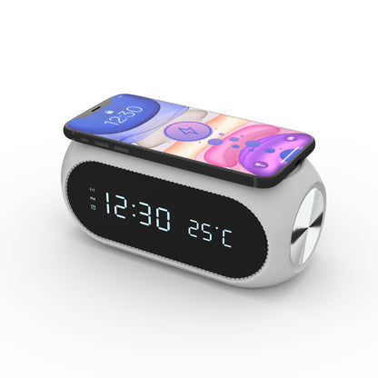 Multifunctional 15W Wireless Charger & Digital Alarm Clock with Thermometer