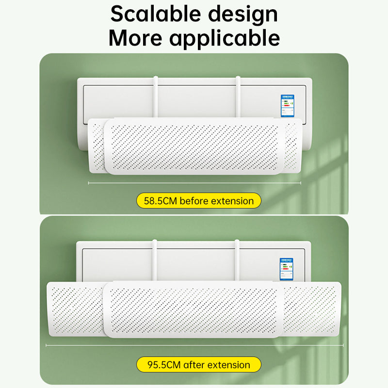 Universal Air Conditioner Deflector Guard - Adjustable Air Flow Confinement Shield for Split AC
