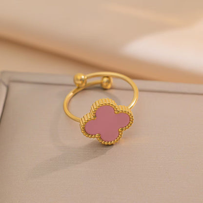 Luxury Four-Leaf Clover Chain Bracelet - Minimalist Lucky Flower Jewelry