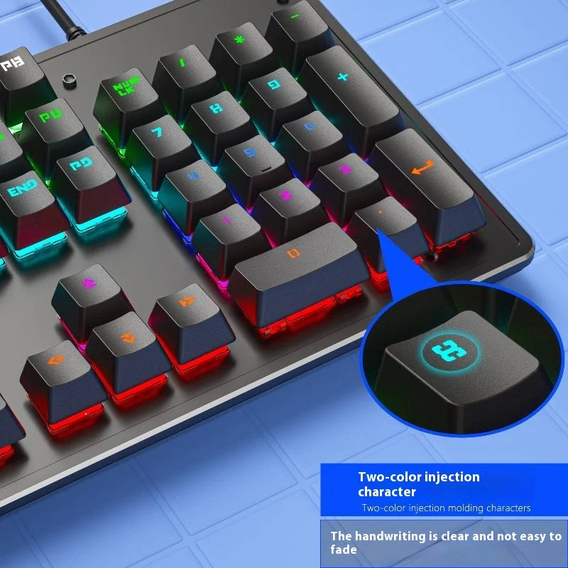 Cracked K880 Hot-Swappable Mechanical Keyboard - Green Switch Esports Gaming & Office Computer Wired Keyboard