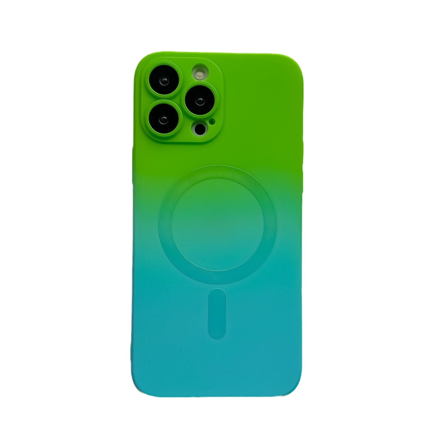 Gradient Liquid Silicone MagSafe Phone Case - Dual-Color Magnetic Protective Cover for iPhone Pro Max