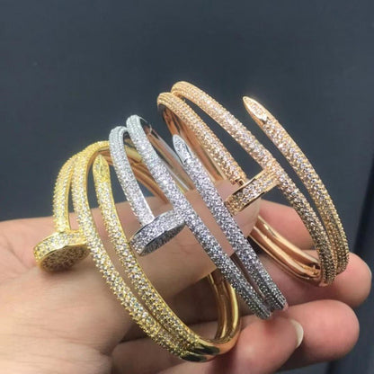 Unisex Fashion Nail Cuff Bracelet in Silver Tone